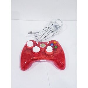 PDP Rock Candy Xbox 360 Wired Controller Clear Red  - Tested Works